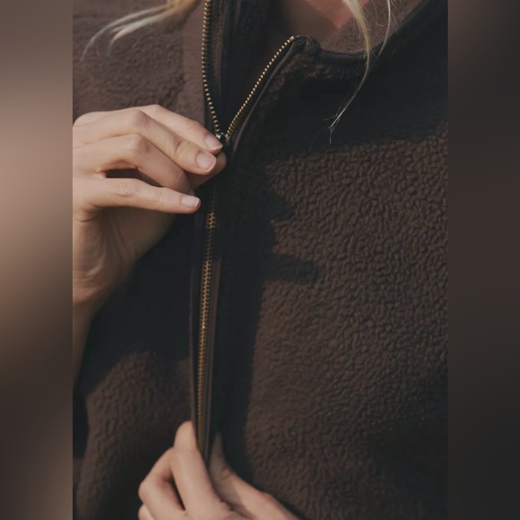 ANTHROPOLOGIE Chocolate Pilcro Half-Zip Pullover Sweatshirt - Picture 7 of 13